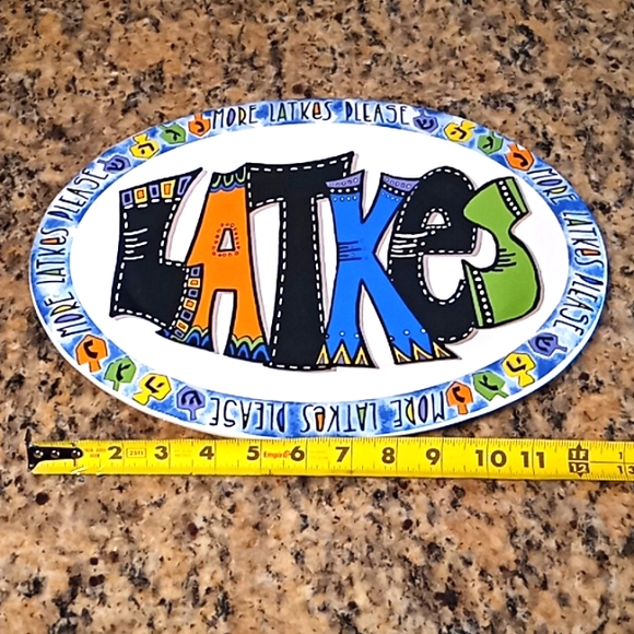 "LATKES" Appetizer Serving Platter. By, Jessica Sporn 2015. Beautiful Colors. - Picture 13 of 15